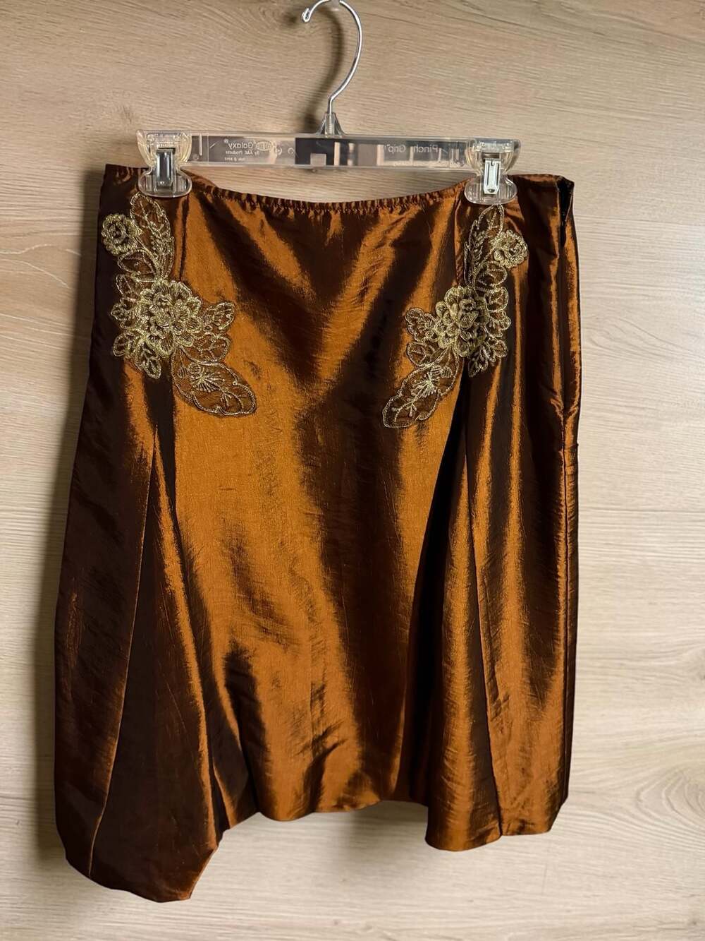 Metro 7 Cinnamon Gold Lace Embellished Bubble Skirt Size 8